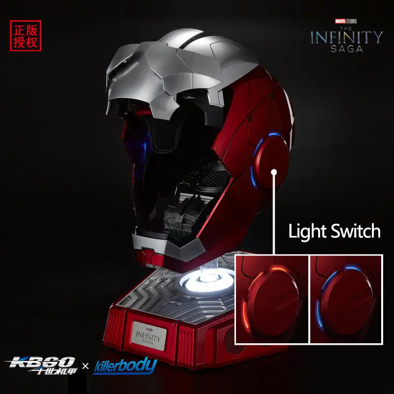 Killerbody 1: 1 Collectible  Iron Man MK5 Wearable Helmet with Bluetooth Speaker stand