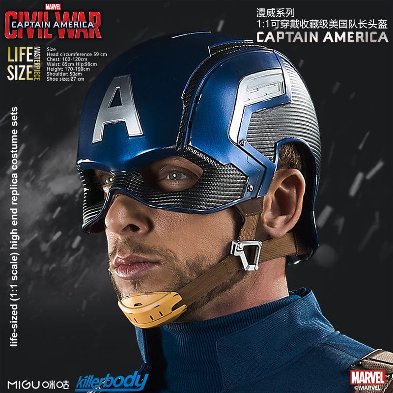 Killerbody 1: 1 Collectible Bluetooth Speaker Captain America Wearable Helmet