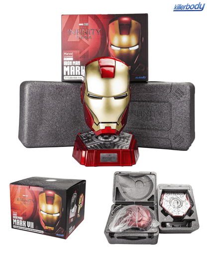 Killerbody 1: 1 Collectible  Iron Man MK7 Wearable Helmet with Bluetooth Speaker Stand